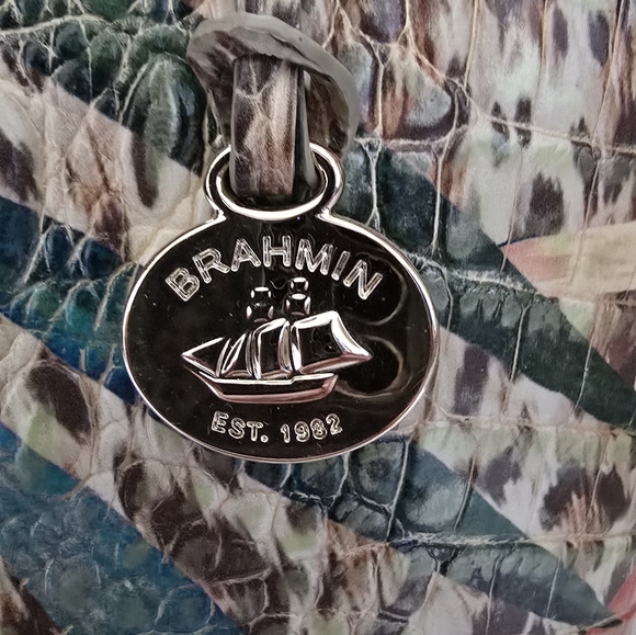 HARD TO FIND! NWOT Large Brahmin Duxbury Botanical Satchel with Matching Wallet - Picture 11 of 14